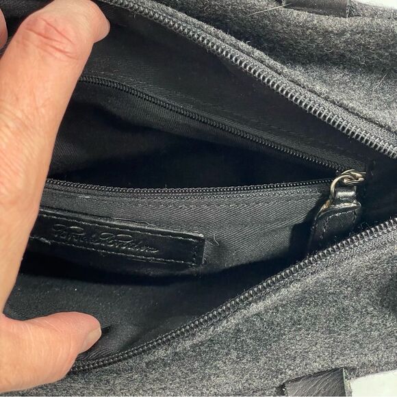 Brooks Brothers Wool Blend Small Purse Bag Dark Charcoal Gray - Picture 6 of 10